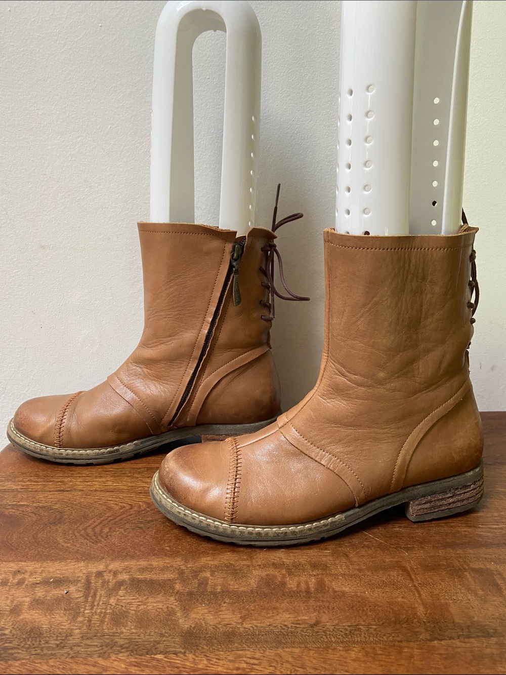 Sergio Tomani 751 Leather Lace-Up Handcrafted Ankle Boots Boho Victorian